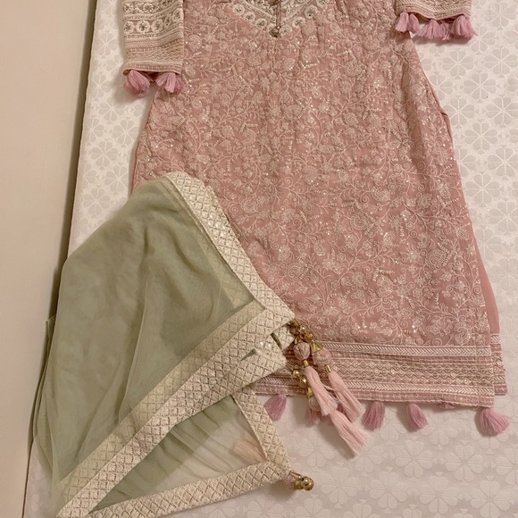 Indian Pakistani bridal party sharara suit NEW size s - Picture 6 of 7